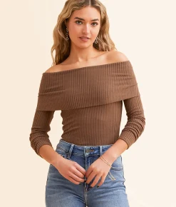 Tops | The Workshop Off The Shoulder Top Mocha