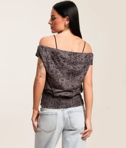 Tops | Gilded Intent Off The Shoulder Top Coffee Bean
