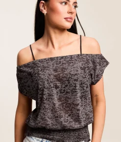 Tops | Gilded Intent Off The Shoulder Top Coffee Bean