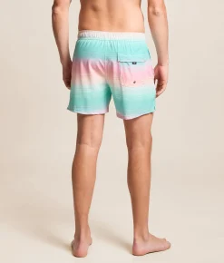 SAXX Oh Buoy 2N1 DropTemp Stretch Swim Trunks Hazy Stripe Aqua Discount