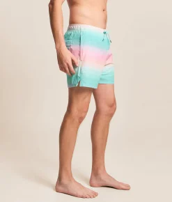 SAXX Oh Buoy 2N1 DropTemp Stretch Swim Trunks Hazy Stripe Aqua Discount