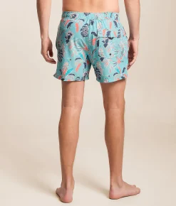 SAXX Oh Buoy 2N1 DropTemp Stretch Swim Trunks Island Tropics Blue Tide New