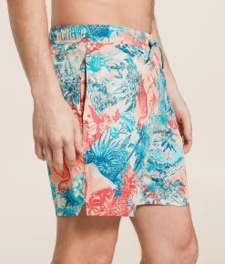 SAXX Oh Buoy 2N1 DropTemp Stretch Swim Trunks Vacation Collage Chalk New