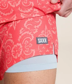 SAXX Oh Buoy 2N1 DropTemp Stretch Swim Trunks Pineapple Brocade Hibiscu Discount