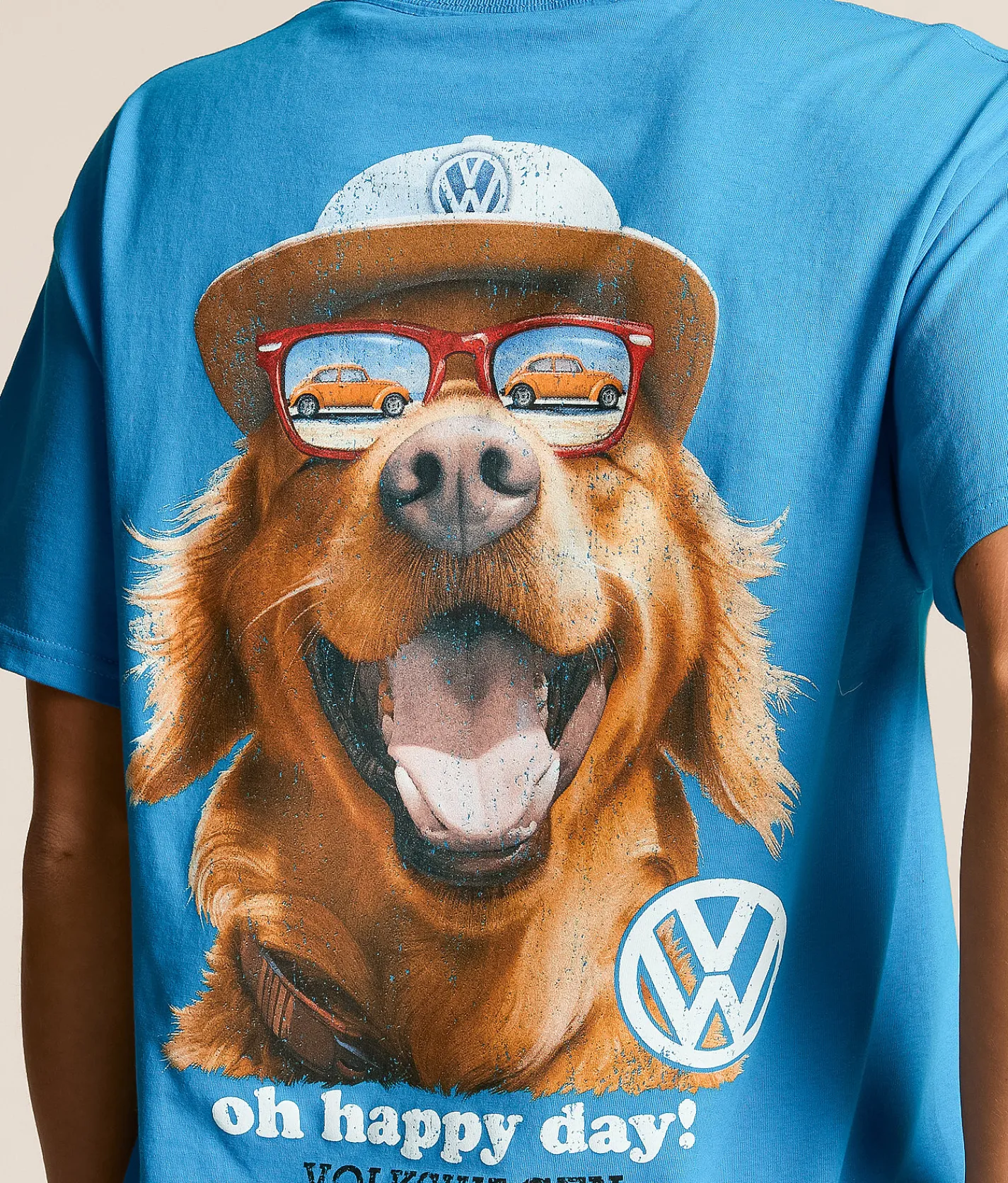 Changes Oh Happy Day Volkswagen Oversized T-Shirt Blue New