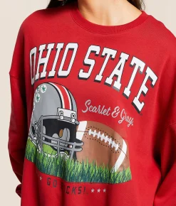 Gameday SOCIAL® Ohio State Football Oversized Pullover Red Clearance