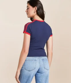 HYPE AND VICE Ole Miss Rebels Baby Cropped T-Shirt Navy New
