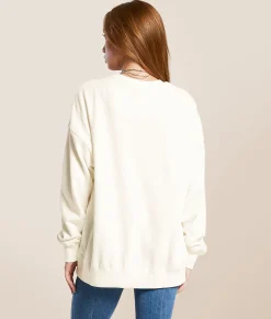 Gameday SOCIAL® Ole Miss Rebels Oversized Pullover White Clearance