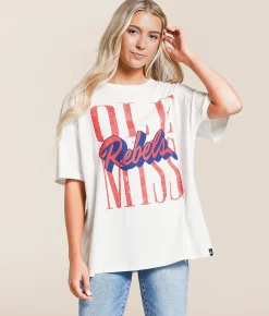 Gameday SOCIAL® Ole Miss Rebels Oversized T-Shirt White Hot