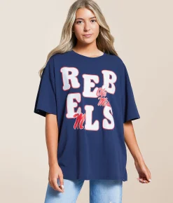 Gameday SOCIAL® Ole Miss Rebels Oversized T-Shirt Navy