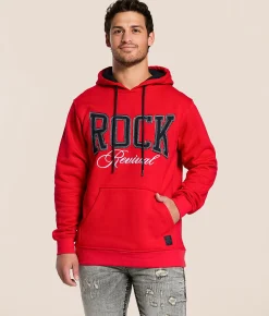 Tops | Rock Revival Oliver Hooded Sweatshirt Red