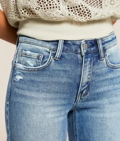VERVET by Flying Monkey Olivia Cropped Wide Leg Stretch Jean Rosy Hot