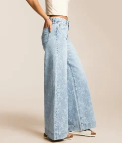 Bottoms | VERVET by Flying Monkey Olivia Wide Leg Stretch Jean Floral