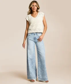 Bottoms | VERVET by Flying Monkey Olivia Wide Leg Stretch Jean Floral