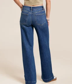 Jeans|Bottoms | VERVET by Flying Monkey Olivia Studded Wide Leg Stretch Jean Start Now