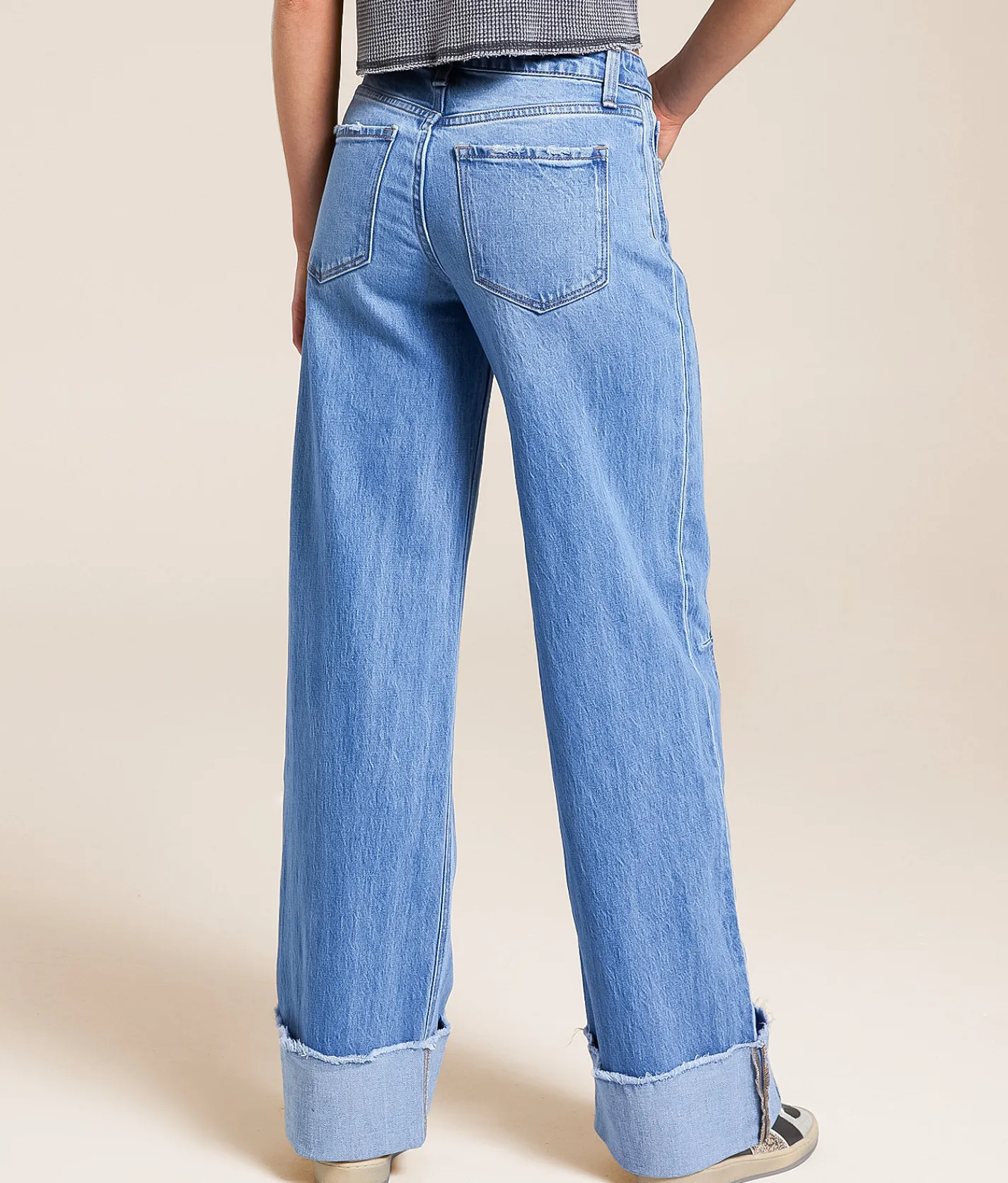 VERVET by Flying Monkey Olivia Wide Leg Stretch Cuffed Jean Adore You New