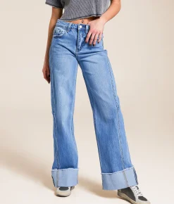 VERVET by Flying Monkey Olivia Wide Leg Stretch Cuffed Jean Adore You New