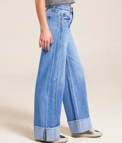 VERVET by Flying Monkey Olivia Wide Leg Stretch Cuffed Jean Adore You New