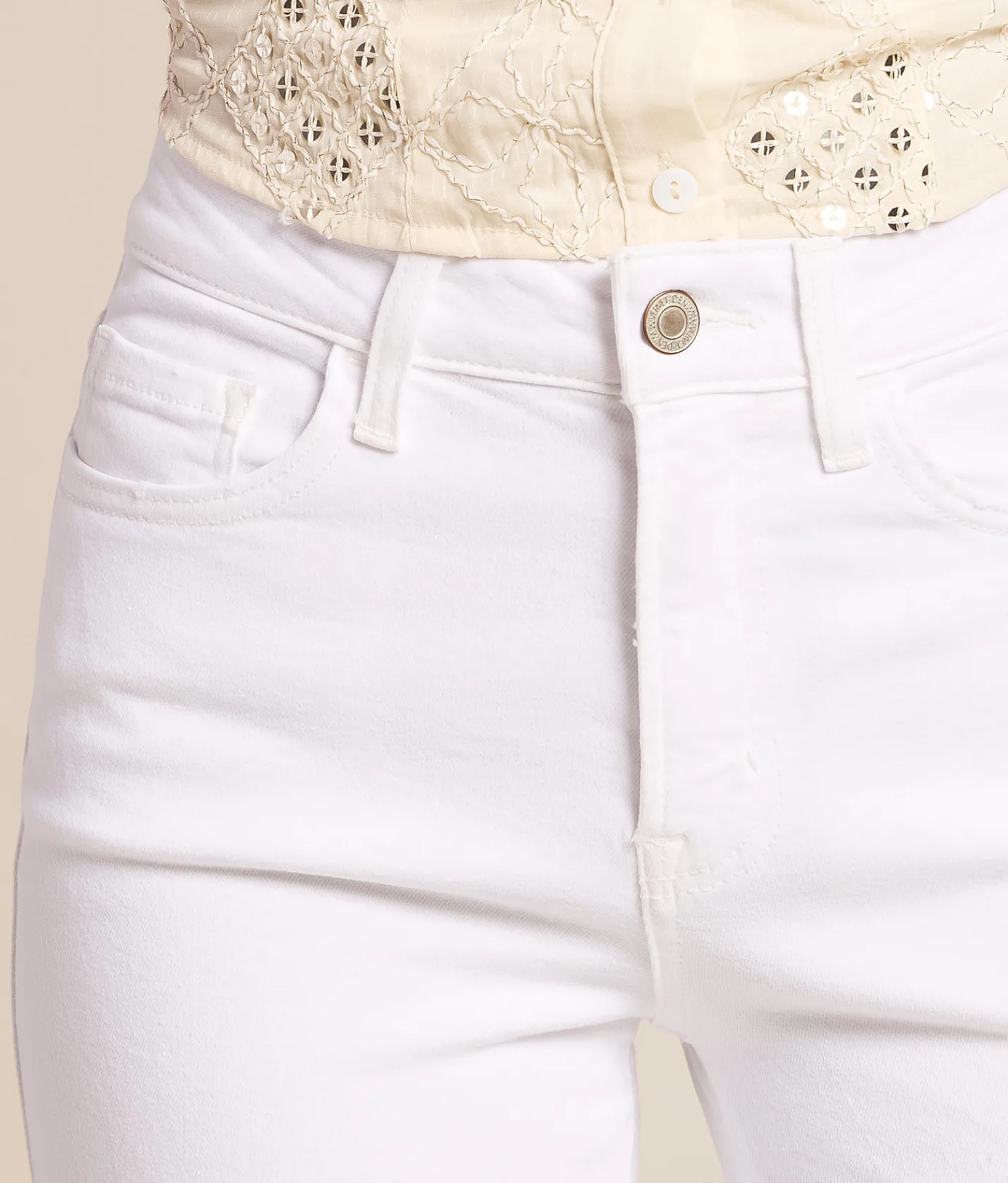 VERVET by Flying Monkey Olivia Wide Leg Stretch Jean Optic White Best