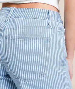 VERVET by Flying Monkey Olivia Wide Leg Striped Stretch Jean Ethereal Essence Sale