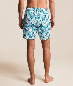 Departwest Omega Seersucker Swim Trunks White Blue Clearance