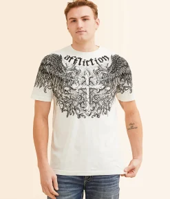 Affliction Ominous Shadow T-Shirt Dirty White Clearance