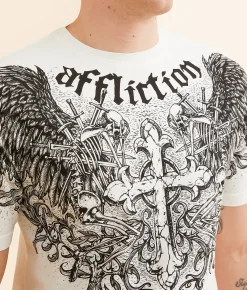 Affliction Ominous Shadow T-Shirt Dirty White Clearance