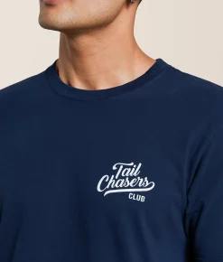 Tail Chasers Club On The Hunt T-Shirt True Navy New