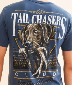 Tail Chasers Club On The Hunt T-Shirt Midnight Pigment Dye Hot