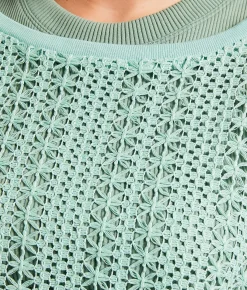 Daytrip Open Stitch Top Mint Outlet
