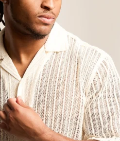 Tops | Sunset x Vine Open Weave Shirt Ecru