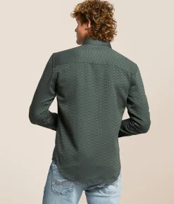 Tops | Eight X Open Weave Shirt Olive
