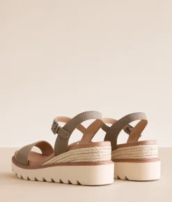 Shoes | Mia Ophidia Wedge Sandal Taupe
