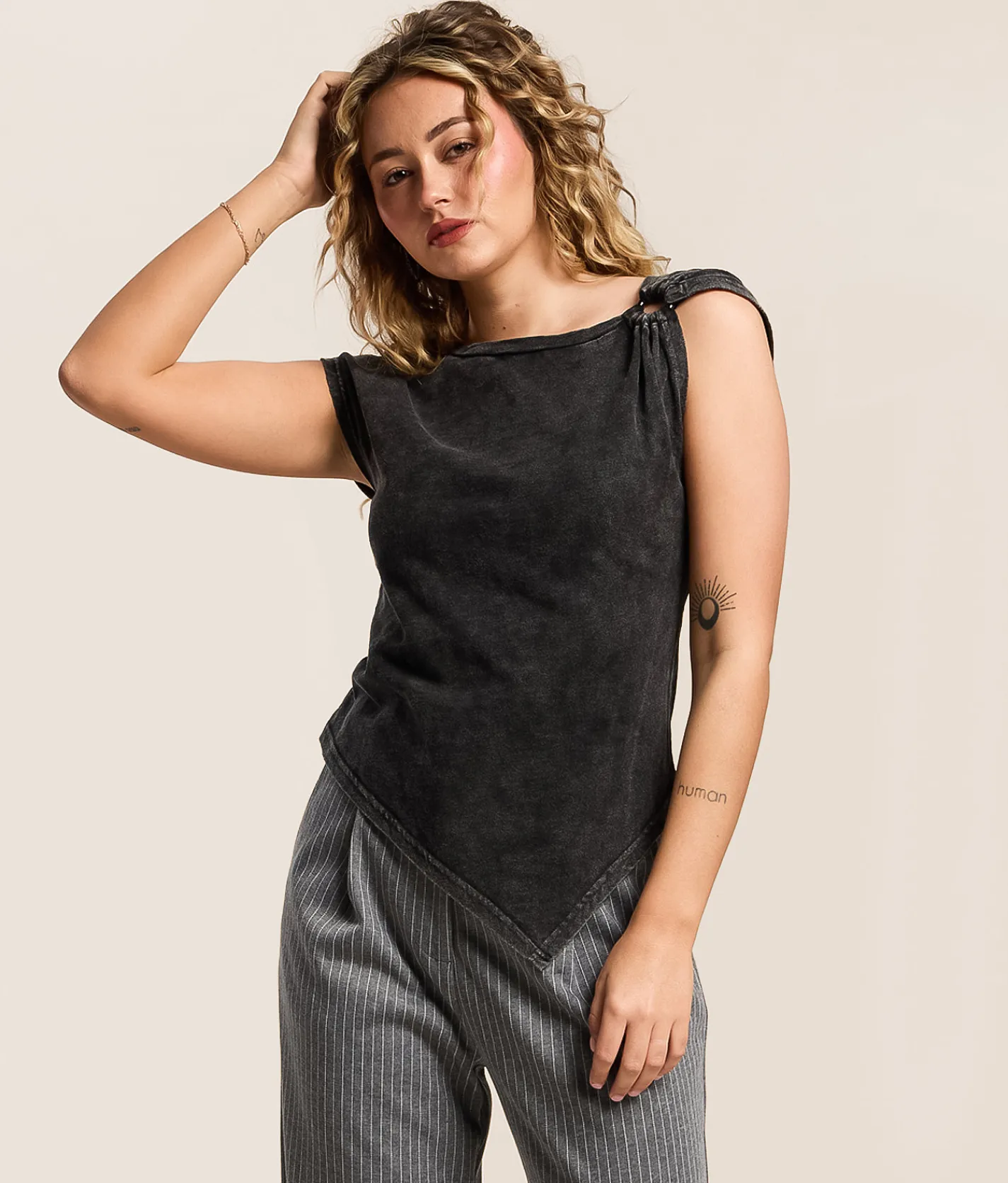 Tops | Gilded Intent O-Ring Top Washed Black
