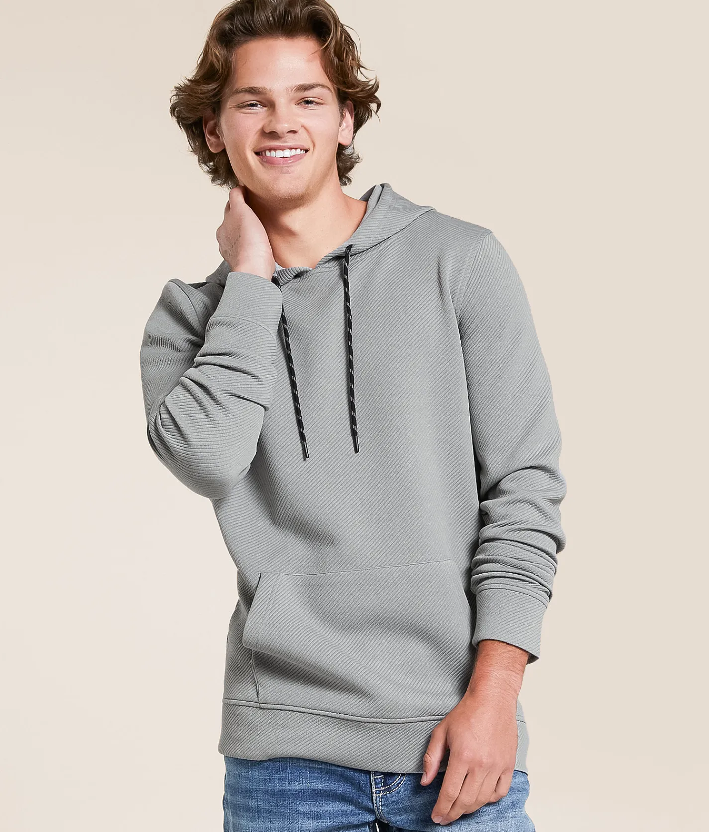 Tops | Departwest Ottoman Ribbed Hoodie Slate