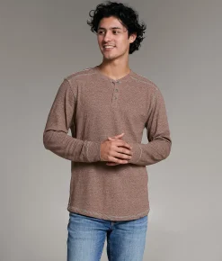 Tops | BKE Ottoman Snap Henley Brunette
