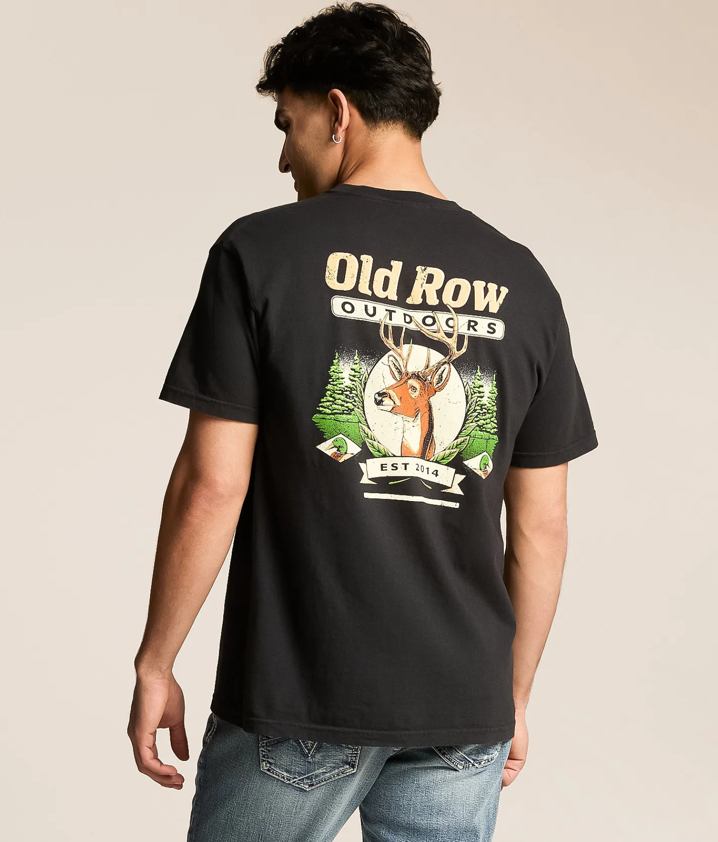 Tops|Graphic T-Shirts | Old Row Outdoor Deer T-Shirt Black