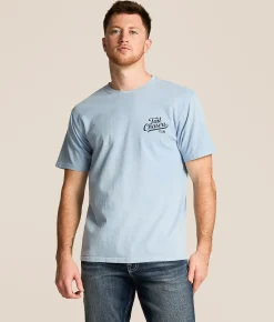 Tops|Graphic T-Shirts | Tail Chasers Club Outdoor Hunt T-Shirt Chambray Pigment Dye