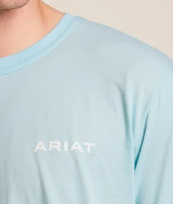 Ariat Outdoor Lockup T-Shirt Sky Blue Heather