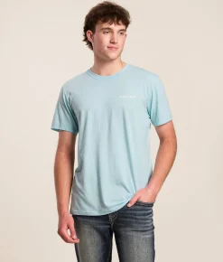 Tops | Ariat Outdoor Lockup T-Shirt Sky Blue Heather