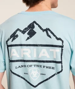 Tops | Ariat Outdoor Lockup T-Shirt Sky Blue Heather
