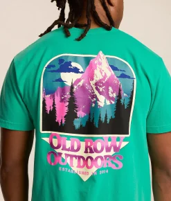 Old Row Outdoors Mountain T-Shirt Island Green New
