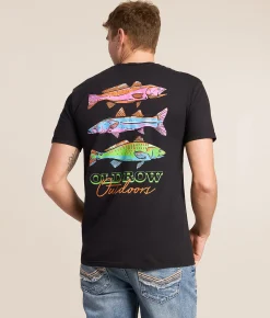 Old Row Outdoors Neon T-Shirt Black New