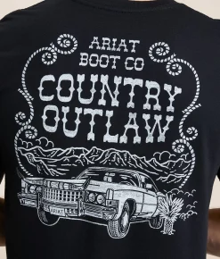 Tops|Graphic T-Shirts | Ariat Outlaw Country T-Shirt Black