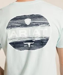 Tops|Graphic T-Shirts | Ariat Oval Barb T-Shirt Wan Blue
