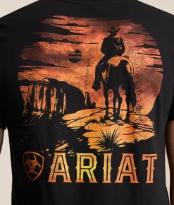 Tops|Graphic T-Shirts | Ariat Overlook Hombre T-Shirt Black