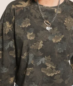 Gilded Intent Oversized Boxy Camo T-Shirt Dark Brown Camo Clearance