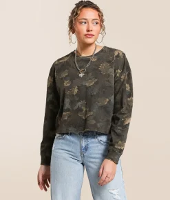 Gilded Intent Oversized Boxy Camo T-Shirt Dark Brown Camo Clearance