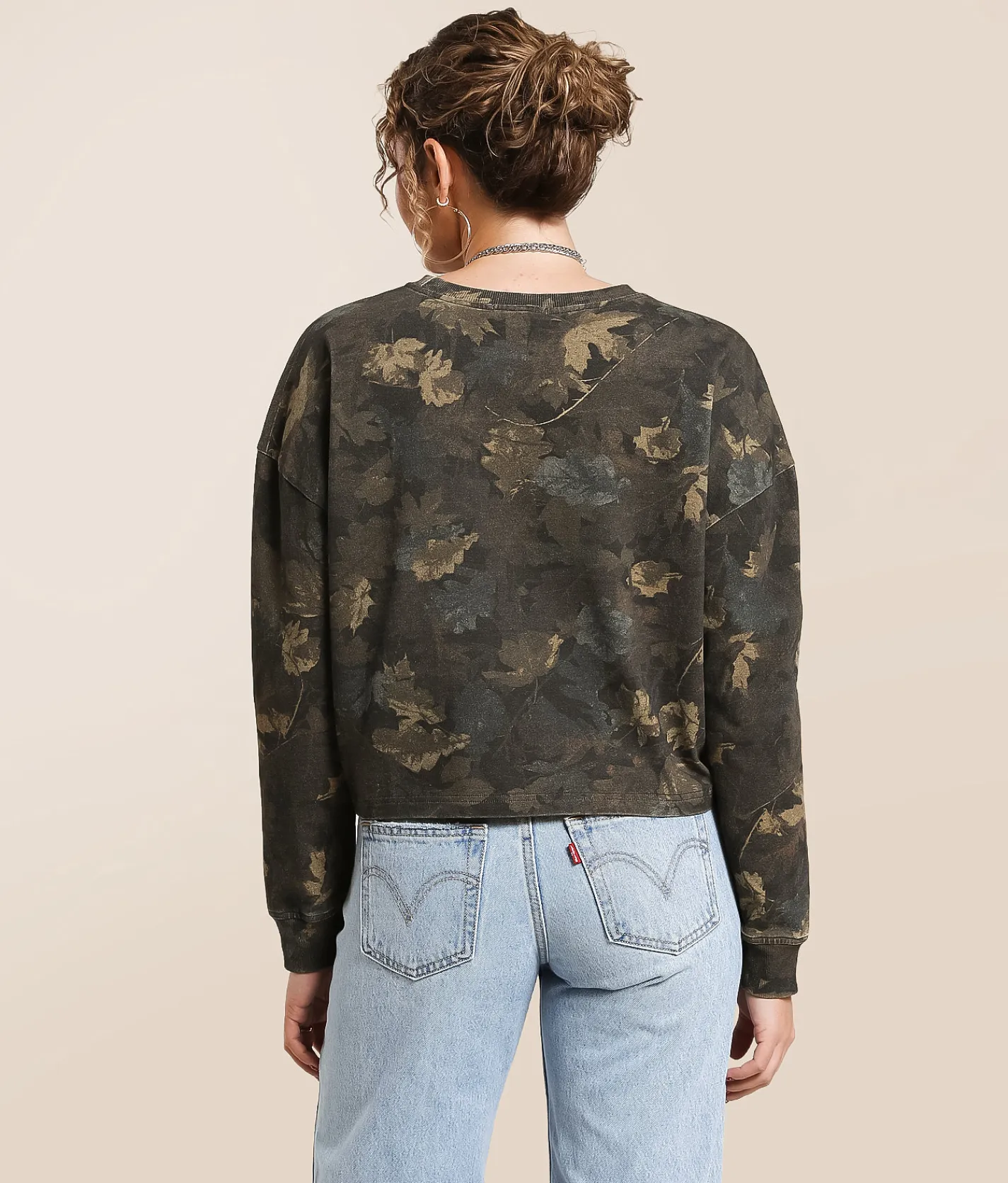 Gilded Intent Oversized Boxy Camo T-Shirt Dark Brown Camo Clearance