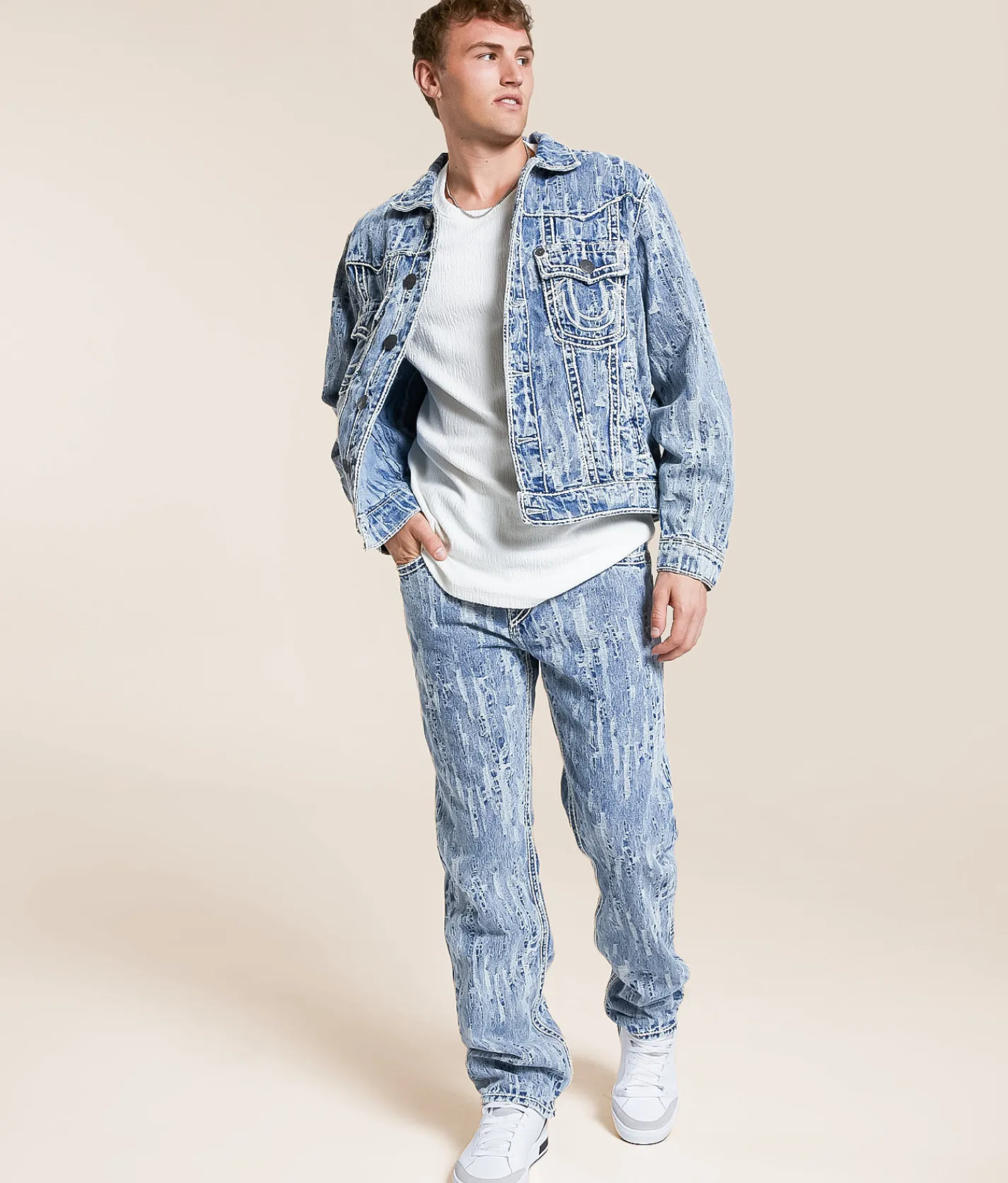 Tops|Coats & Jackets | True Religion Oversized Denim Jacket City Lights Light